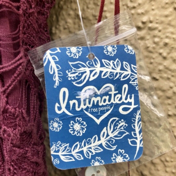 Free People slip dress bodycon Plum Lace dress M - Picture 8 of 8